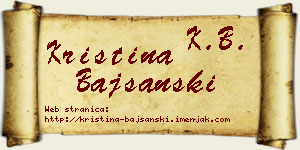 Kristina Bajšanski vizit kartica